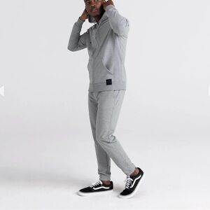 Saxx Downtime Heather Gray Zip-Up Hoodie Sweatshirt
Men’s Medium.